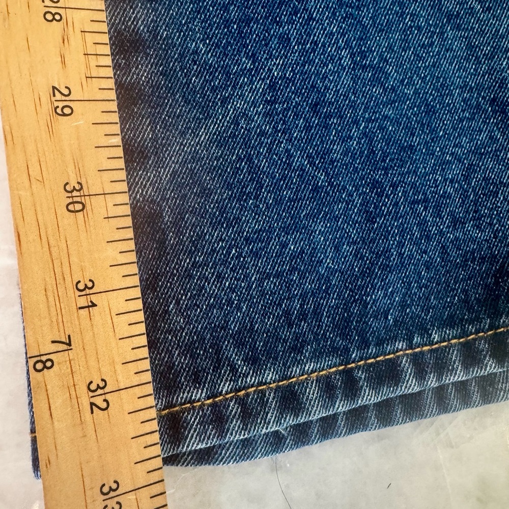 DRIFTWOOD Blue Vintage Wash Flare Jeans with Printed Panel Insets - Picture 9 of 9
